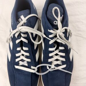 Adidas Men's Dark Blue and White Sneakers